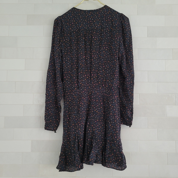 Veronica Beard Riggins Silk Long-Sleeve Dress Black Flowers Floral Size 4 $195 - Picture 9 of 9